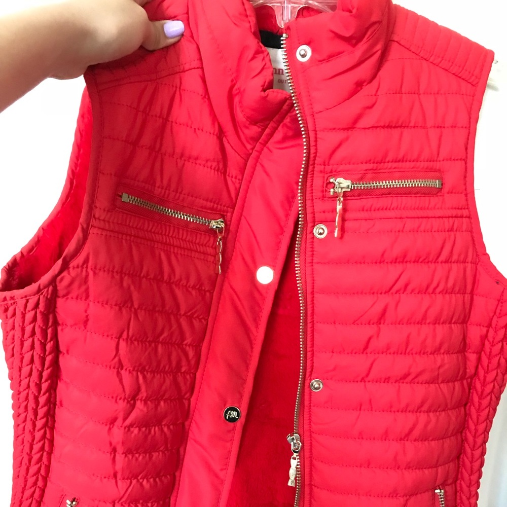 Red vest with fuzzy inside